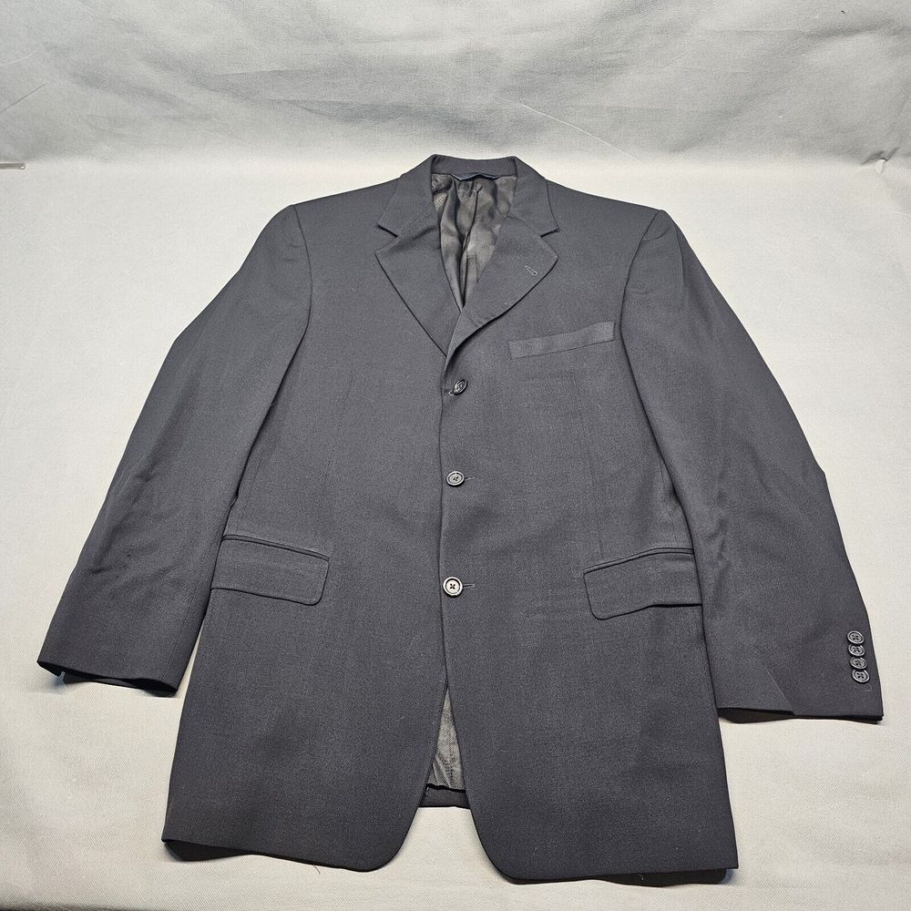 Burberry Mens Blazer 3 Button Wool/Tactel Blend 40r Black